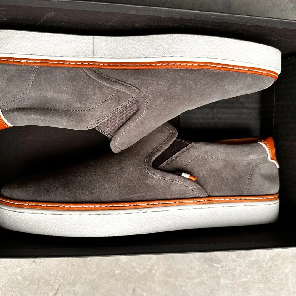 Allen Edmonds Randolph Slip-On Loafers – Gray Suede & Leather Trim – Men’s 9 3E